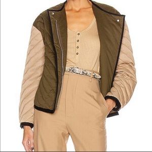 FRAME QUILTED COLORBLOCK JACKET IN CARGO MULTI